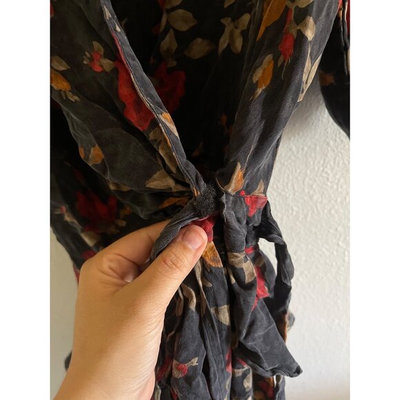 Vintage Adolfo at Saks Fifth Avenue‎ Floral Wrap Women's Dress - Picture 2 of 6